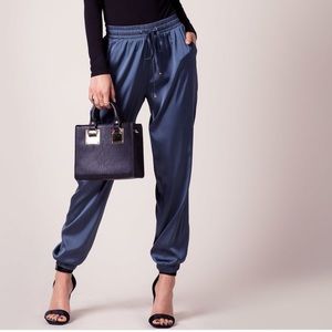 Michael Kors Navy Satin Joggers